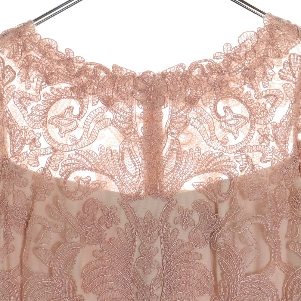 TADASHI SHOJI(タダシショウジ) CORDED EMBROIDERY ON TULLE CAP SLEEVE DRESS コードエンブロイダリー チュール キャップスリーブ ドレス ワンピース レディース ピンク ALX1812M