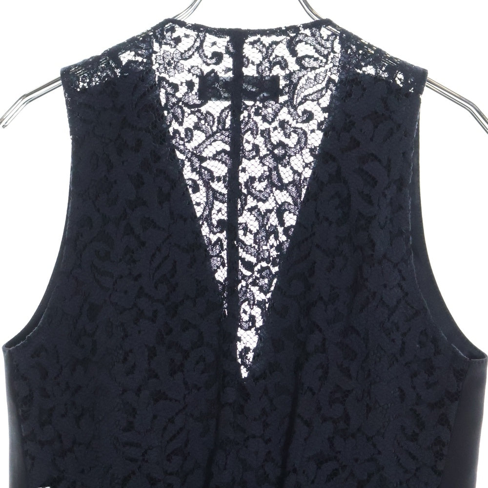 DOLCE & GABBANA(ドルチェアンドガッバーナ) レース エンブロイダリー タキシード ベスト レディース ブラック F7996T