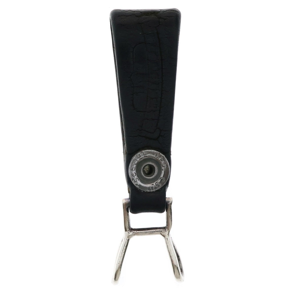 CHROME HEARTS(クロムハーツ) BELT LOOP フローラルボタンレザーベルトループ シルバー/ブラック