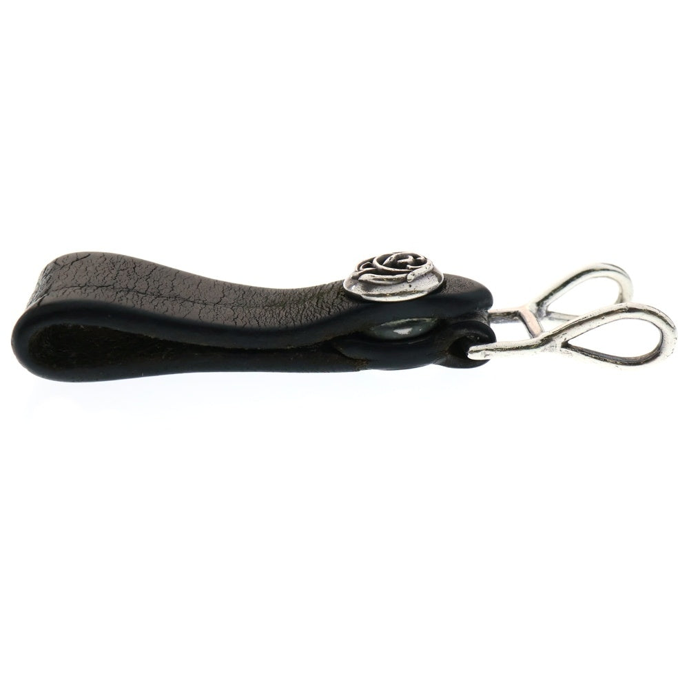 CHROME HEARTS(クロムハーツ) BELT LOOP フローラルボタンレザーベルトループ シルバー/ブラック
