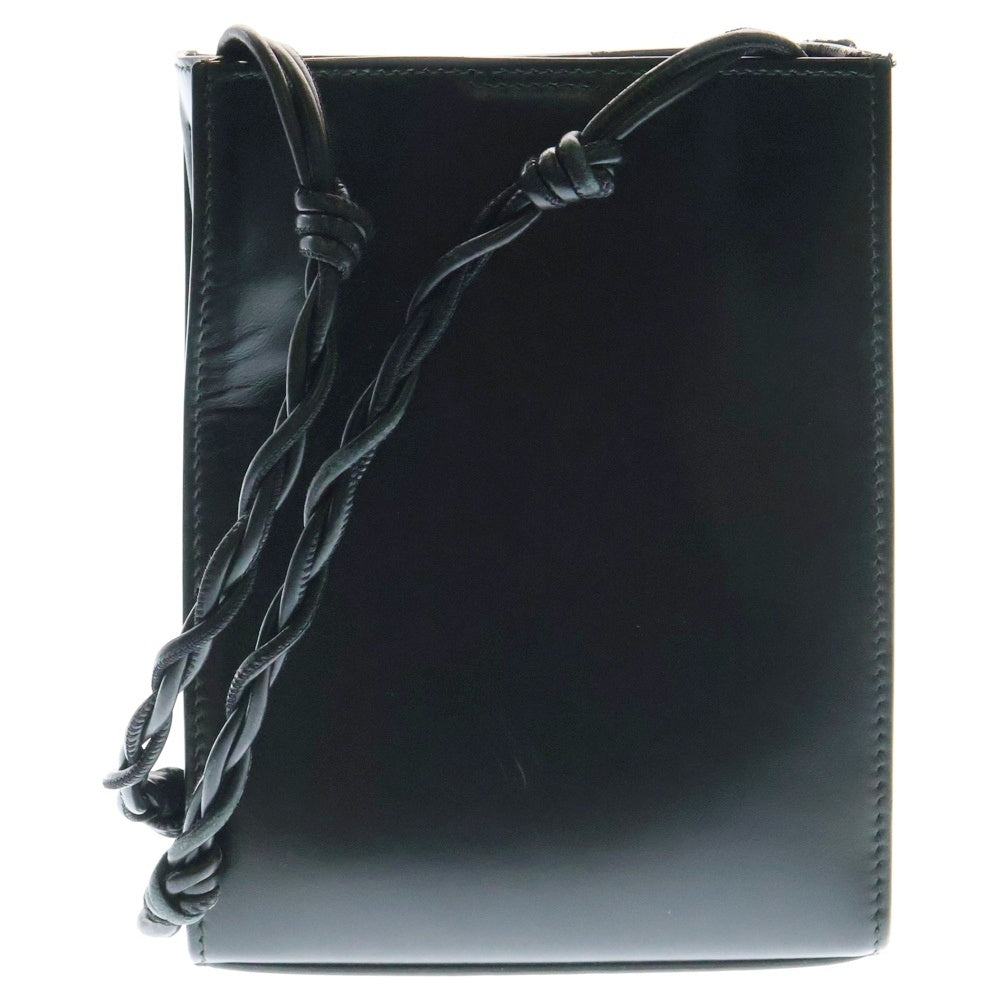 JIL SANDER(ジルサンダー) TANGLE SM タングル スモール シルバー ロゴ レザー ショルダーバッグ ブラック JSPQ850173