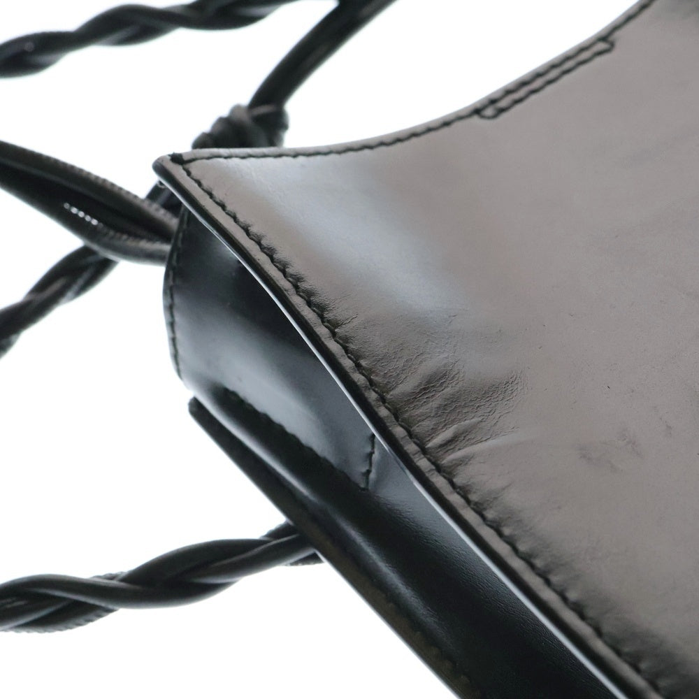JIL SANDER(ジルサンダー) TANGLE SM タングル スモール シルバー ロゴ レザー ショルダーバッグ ブラック JSPQ850173