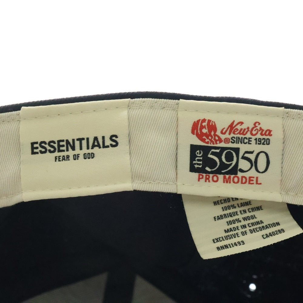 FEAR OF GOD ESSENTIALS(フィアオブゴッド エッセンシャルズ) × NEW ERA 59FIFTY Fitted ニューエラ ロゴエンブロイダリー 6パネル ベースボールキャップ 帽子 ネイビー