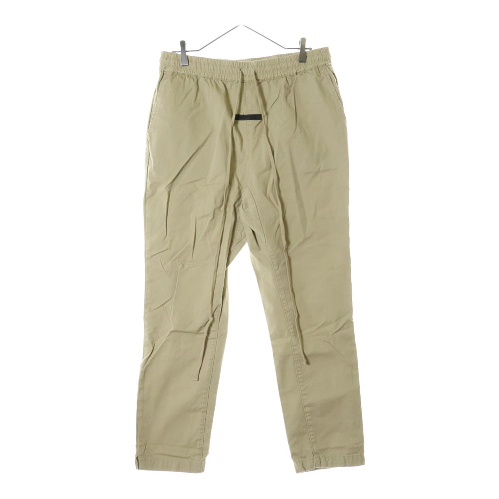FEAR OF GOD ESSENTIALS(フィアオブゴッド エッセンシャルズ) ラバーロゴ ドローコード コットン イージーパンツ ベージュ