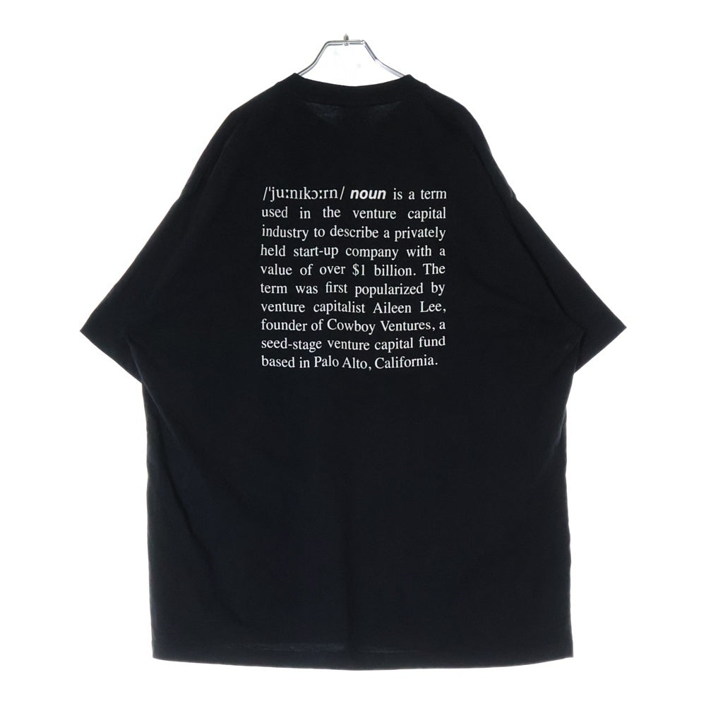 VETEMENTS(ヴェトモン) Unicorn Definition T-Shirt ユニコーン グラフィックプリント クルーネック半袖Tシャツ カットソー ブラック