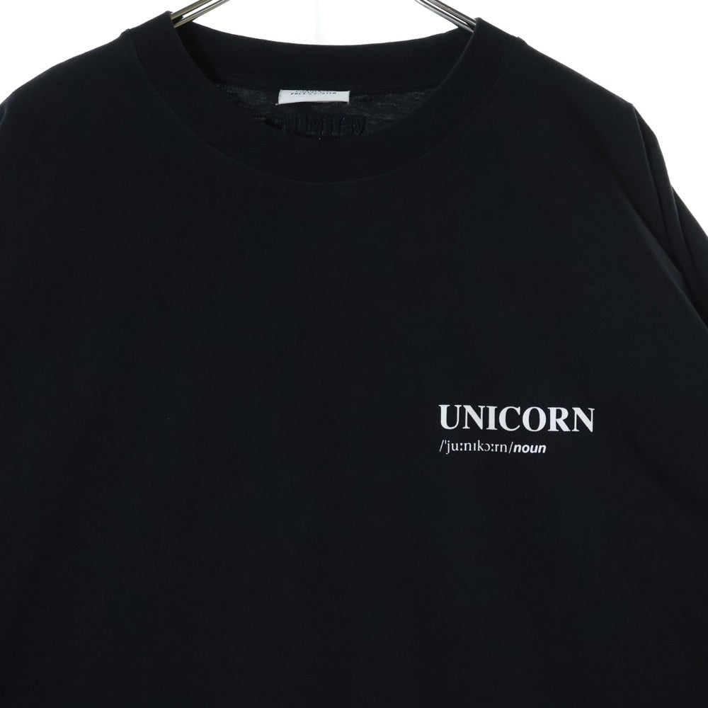 VETEMENTS(ヴェトモン) Unicorn Definition T-Shirt ユニコーン グラフィックプリント クルーネック半袖Tシャツ カットソー ブラック