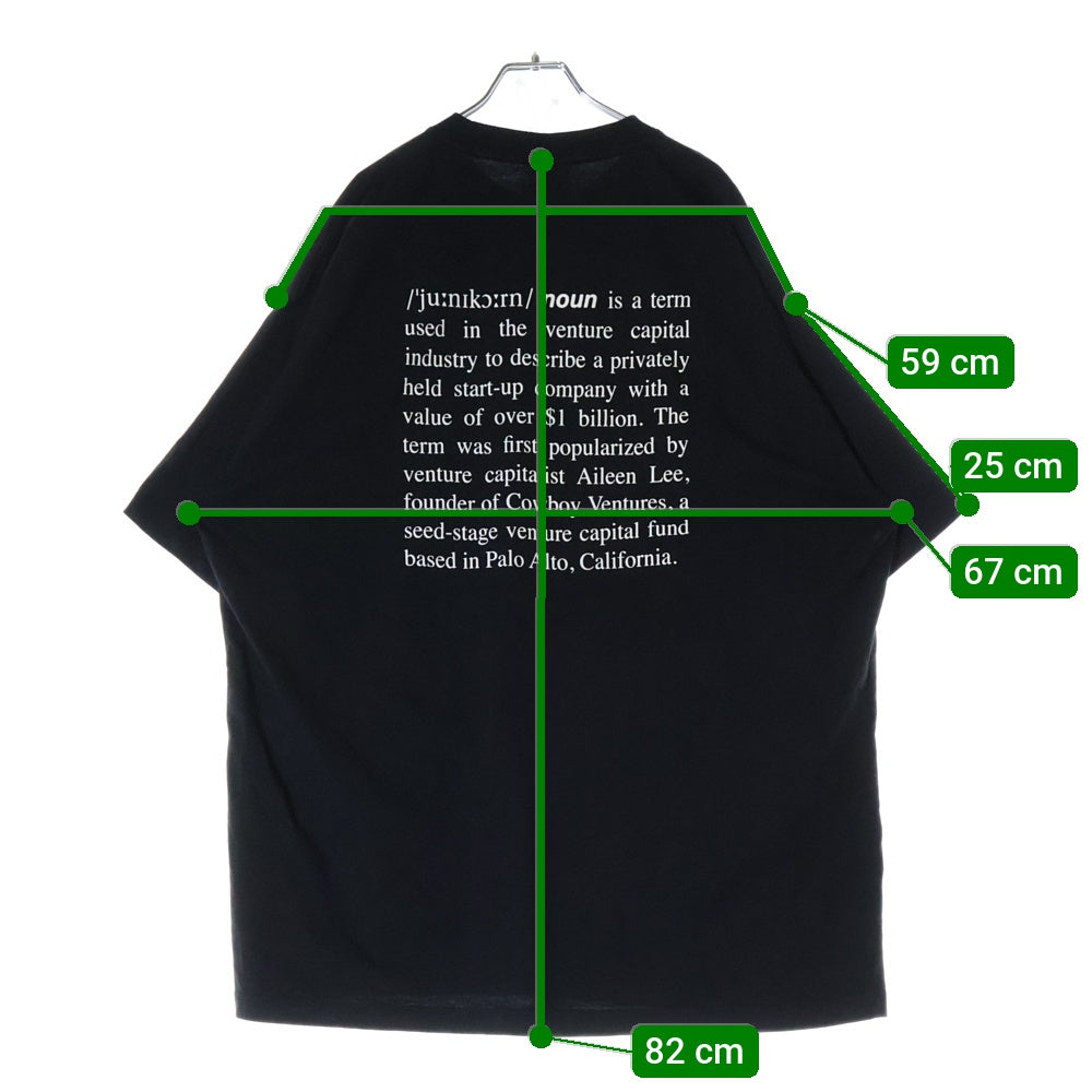 VETEMENTS(ヴェトモン) Unicorn Definition T-Shirt ユニコーン グラフィックプリント クルーネック半袖Tシャツ カットソー ブラック