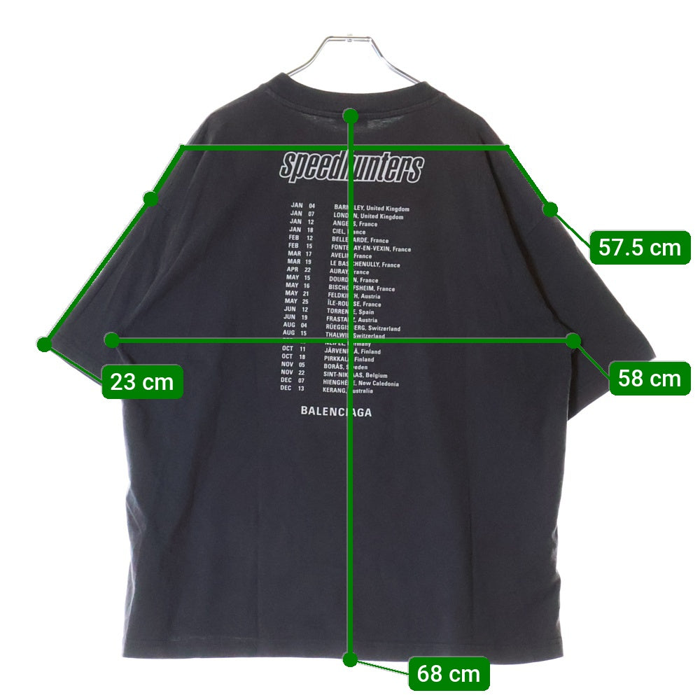 BALENCIAGA(バレンシアガ) SPEED HUNTERS スピードハンターズ グラフィックプリント クルーネック半袖Tシャツ カットソー チャコールグレー 541875 TCV38