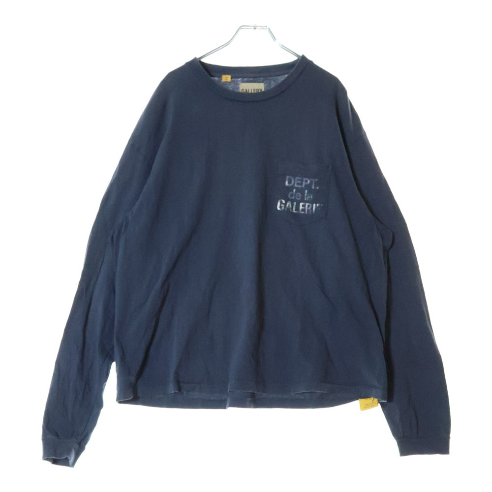 GALLERY DEPT.(ギャラリーデプト) ペイントロゴ チェストポケット ロングスリーブ Tシャツ カットソー ネイビー
