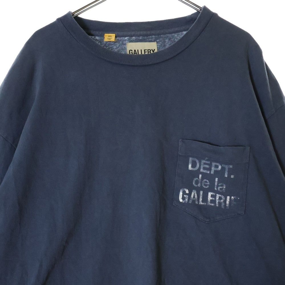 GALLERY DEPT.(ギャラリーデプト) ペイントロゴ チェストポケット ロングスリーブ Tシャツ カットソー ネイビー