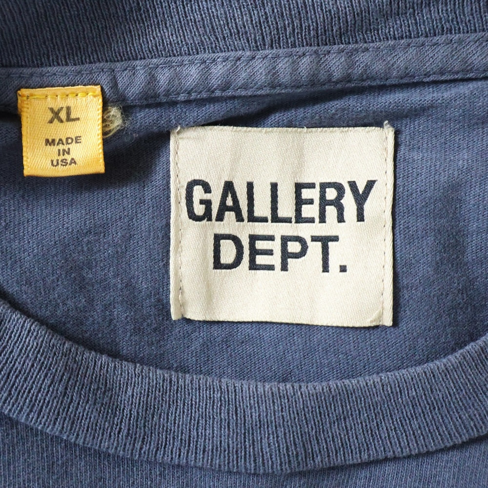 GALLERY DEPT.(ギャラリーデプト) ペイントロゴ チェストポケット ロングスリーブ Tシャツ カットソー ネイビー