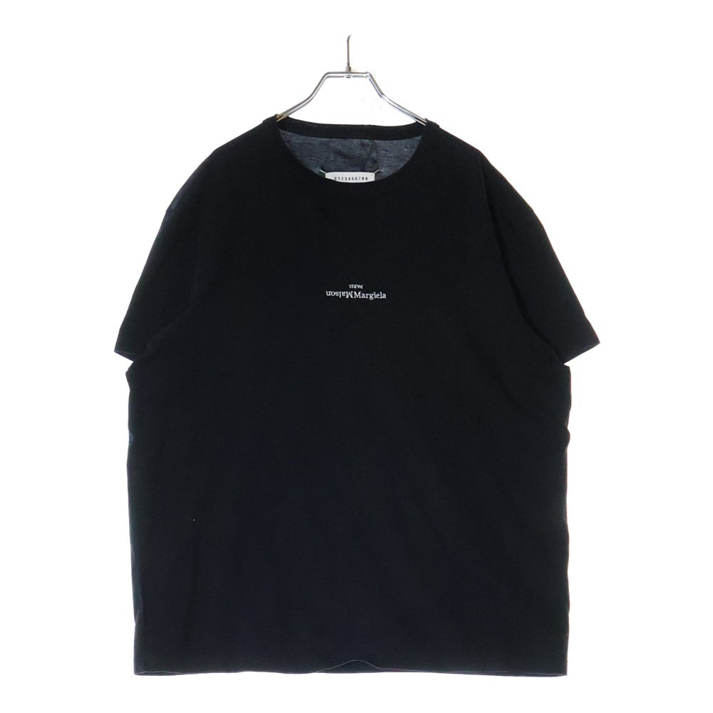 Maison Margiela 10(メゾン マルジェラ) 22SS 反転ロゴ刺繍 クルーネック半袖Tシャツ カットソー ブラック S30GC0701 S22816