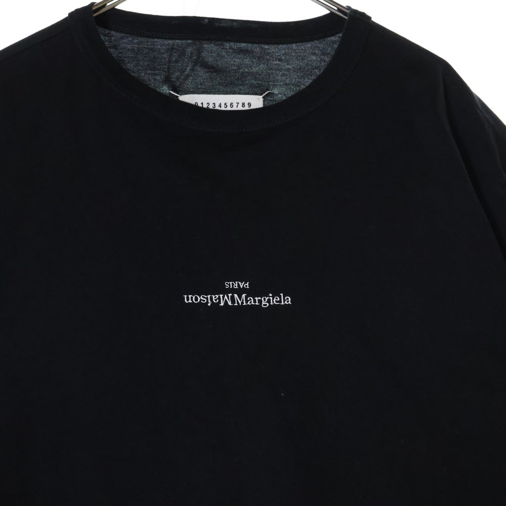 Maison Margiela 10(メゾン マルジェラ) 22SS 反転ロゴ刺繍 クルーネック半袖Tシャツ カットソー ブラック S30GC0701 S22816
