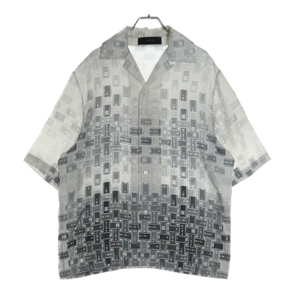 AMIRI(アミリ) 23SS GRADIENT TAPE BOWLING SHIRT グラディエント テープ ボーリング オープンカラーシャツ ショートスリーブ グレー SS23MSS010-030