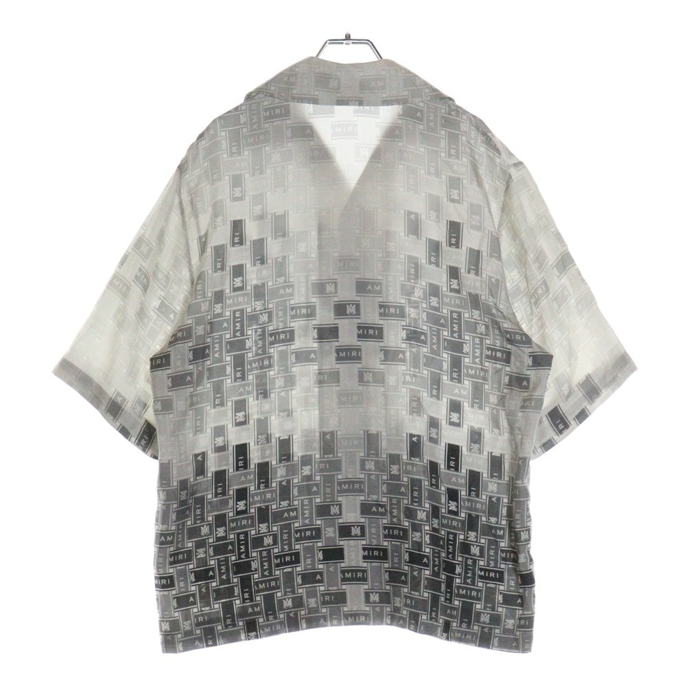 AMIRI(アミリ) 23SS GRADIENT TAPE BOWLING SHIRT グラディエント テープ ボーリング オープンカラーシャツ ショートスリーブ グレー SS23MSS010-030