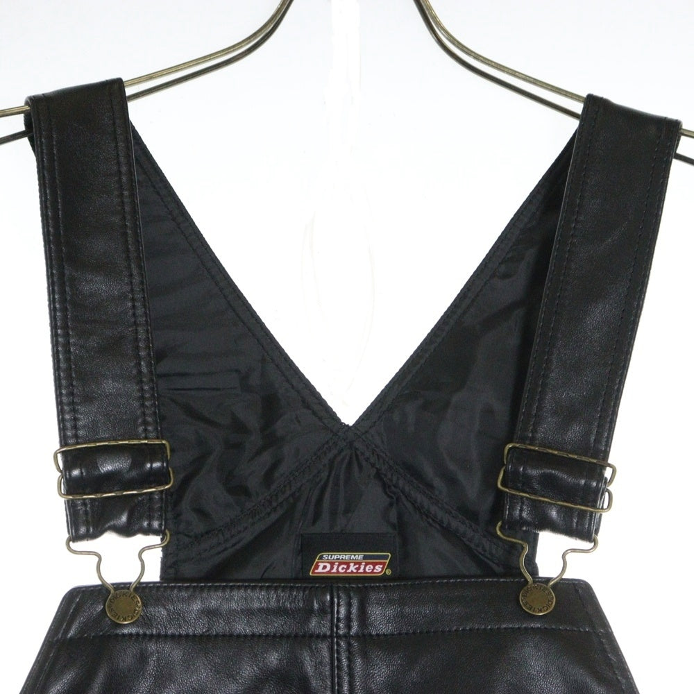SUPREME(シュプリーム) 23AW ×Dickies Leather Overalls ディッキーズ レザーオーバーオール ブラック