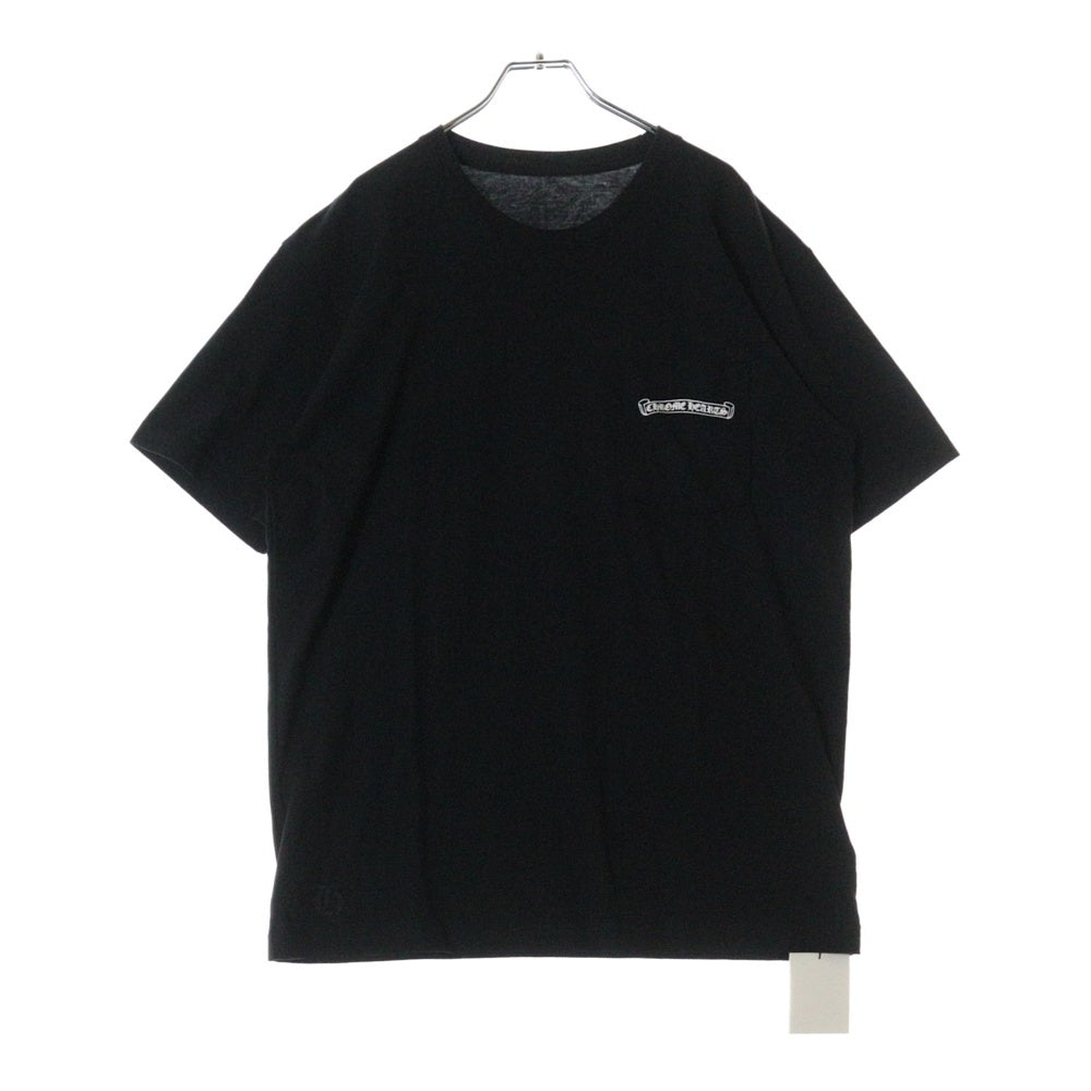 CHROME HEARTS(クロムハーツ) CH T-SHRT スクロールラベル ロゴプリント クルーネック 半袖Tシャツ カットソー ブラック
