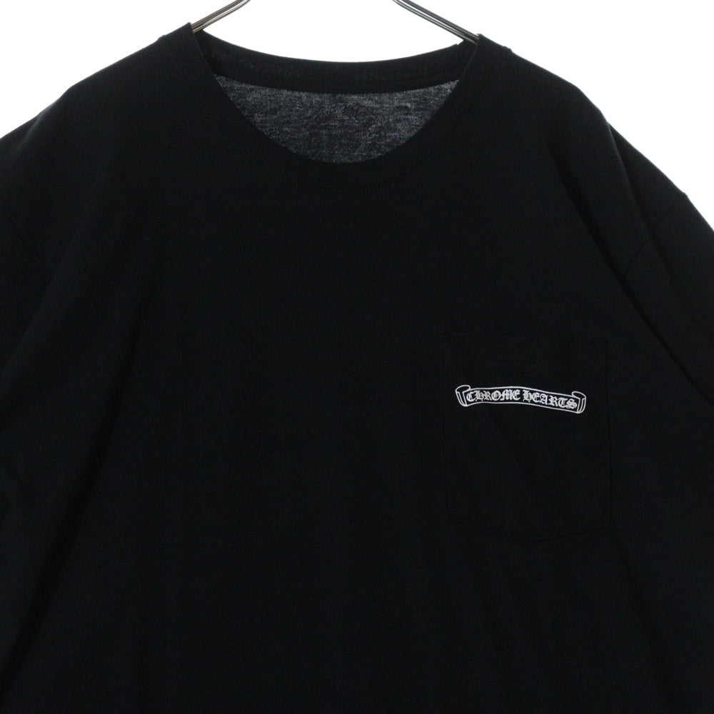CHROME HEARTS(クロムハーツ) CH T-SHRT スクロールラベル ロゴプリント クルーネック 半袖Tシャツ カットソー ブラック