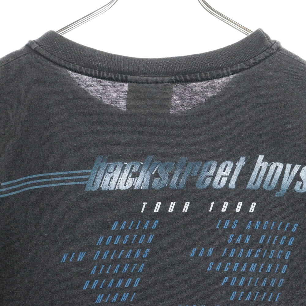 VINTAGE(ヴィンテージ) 90S VINTAGE BACKSTREET BOYS TOUR 1998 ヴィンテージ バックストリートボーイズ ツアー プリント 半袖Tシャツ カットソー ブラック