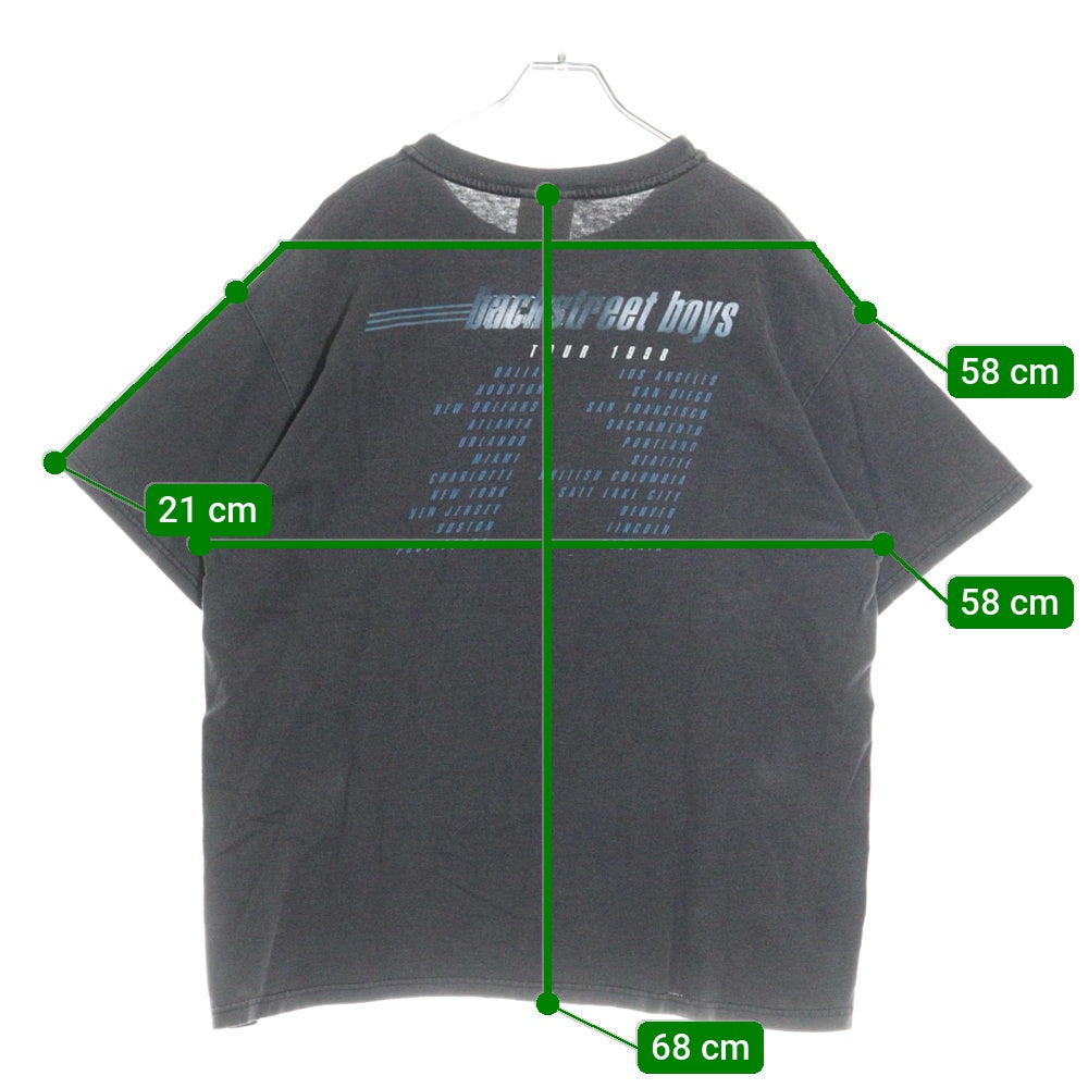 VINTAGE(ヴィンテージ) 90S VINTAGE BACKSTREET BOYS TOUR 1998 ヴィンテージ バックストリートボーイズ ツアー プリント 半袖Tシャツ カットソー ブラック