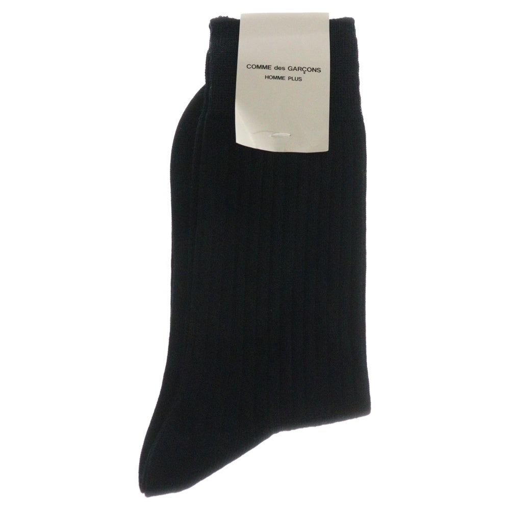 COMME des GARCONS HOMME PLUS(コムデギャルソンオムプリュス) コットン リブ ロングソックス ブラック PB-K502-051-1-2