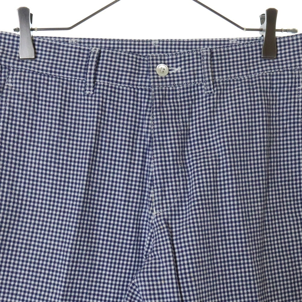 COMME des GARCONS HOMME(コムデギャルソンオム) 09SS AD2008 ブロックチェック ジップフライ ストレート スラックス トラウザー パンツ ネイビー/ホワイト HC-P058