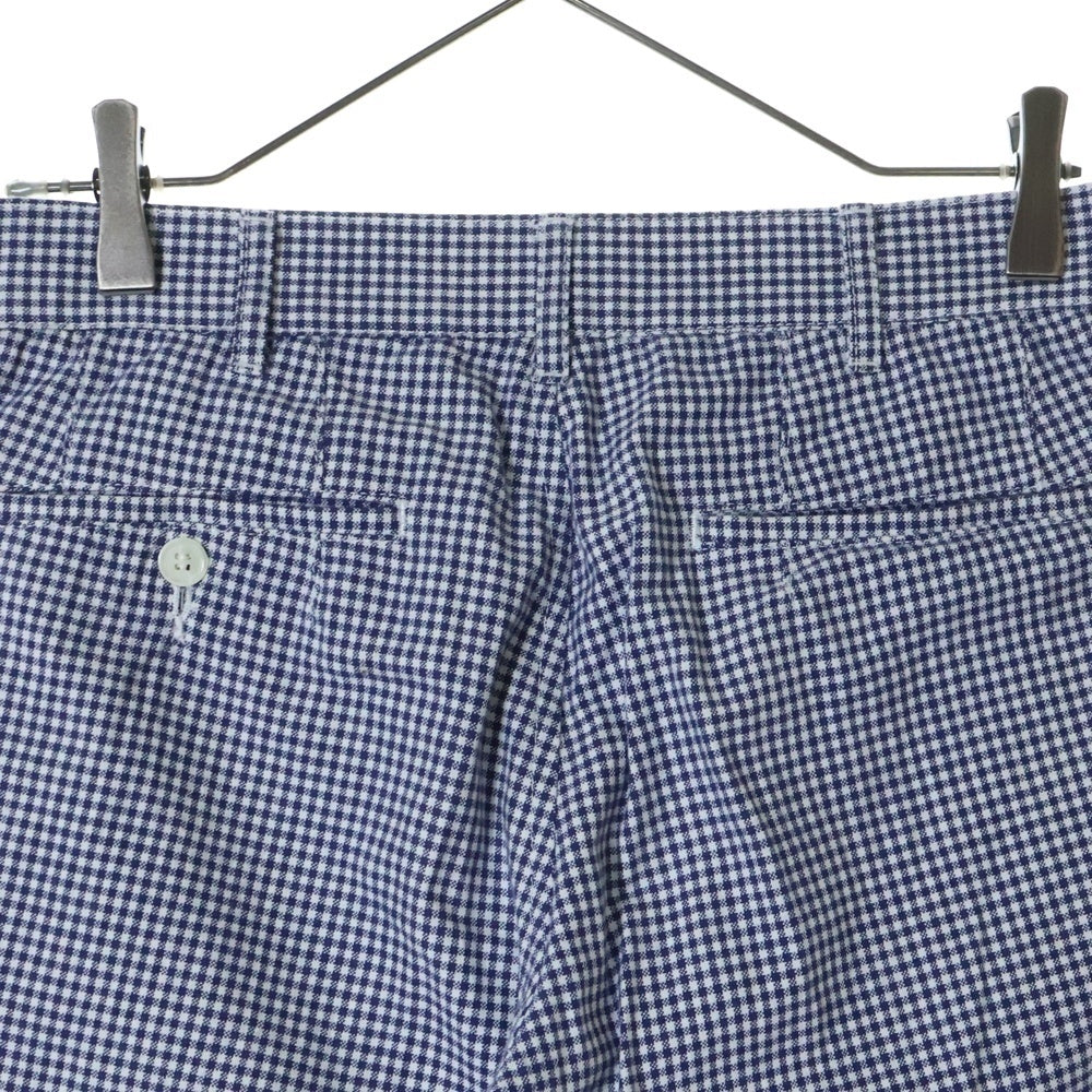 COMME des GARCONS HOMME(コムデギャルソンオム) 09SS AD2008 ブロックチェック ジップフライ ストレート スラックス トラウザー パンツ ネイビー/ホワイト HC-P058