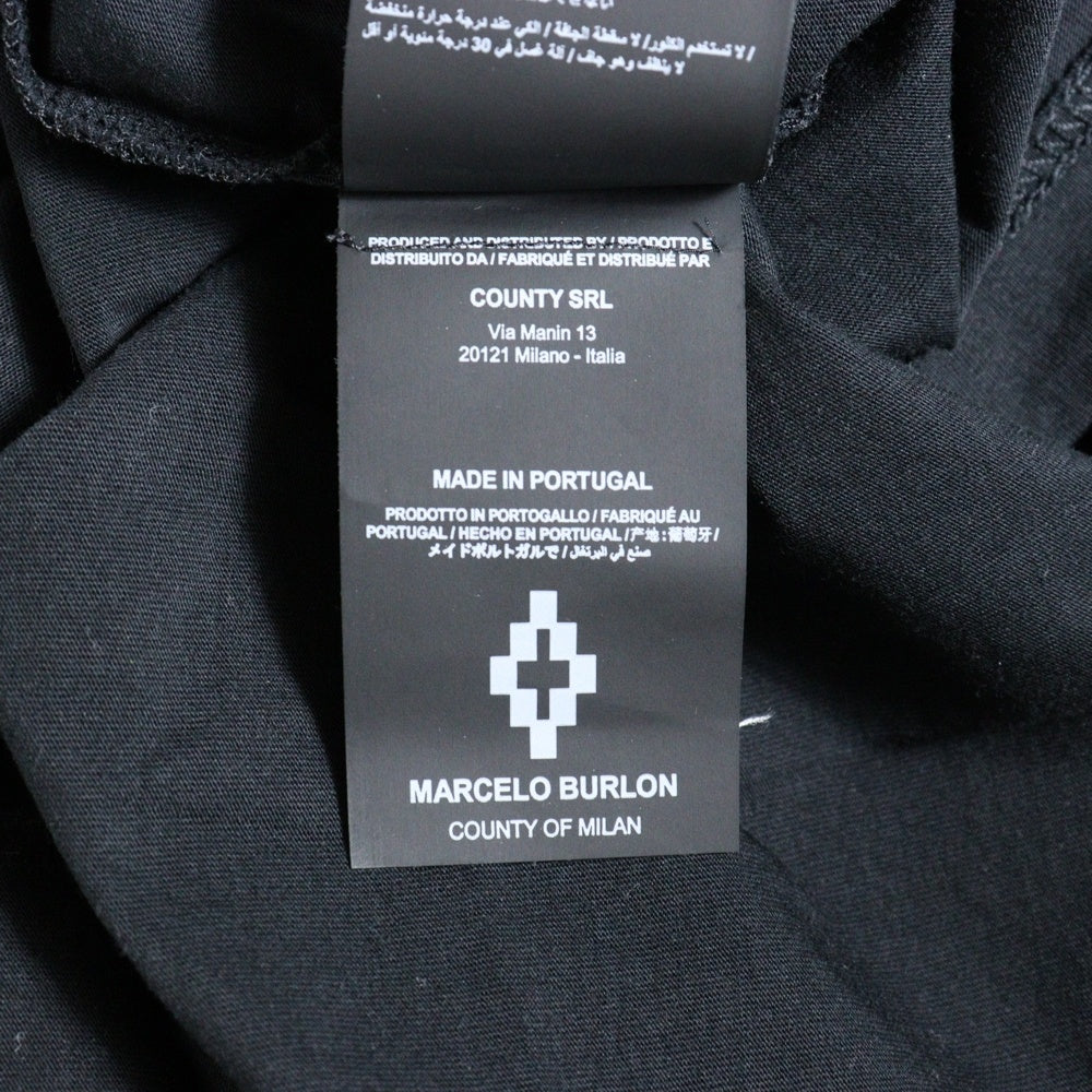 MARCELO BURLON(マルセロバーロン) Neon Wings T-Shirt ネオンウィング グラフィックプリント クルーネック半袖Tシャツ カットソー ブラック CMAA018S19001026