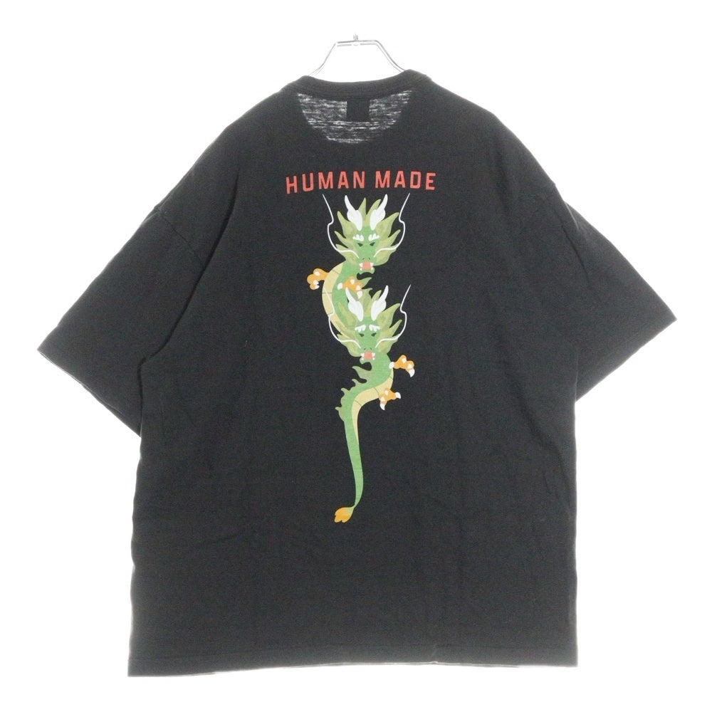 HUMAN MADE(ヒューマンメイド) 24SS GRAPHIC T-SHIRT #12 ドラゴン グラフィックプリント クルーネック半袖Tシャツ カットソー ブラック HM27TE012