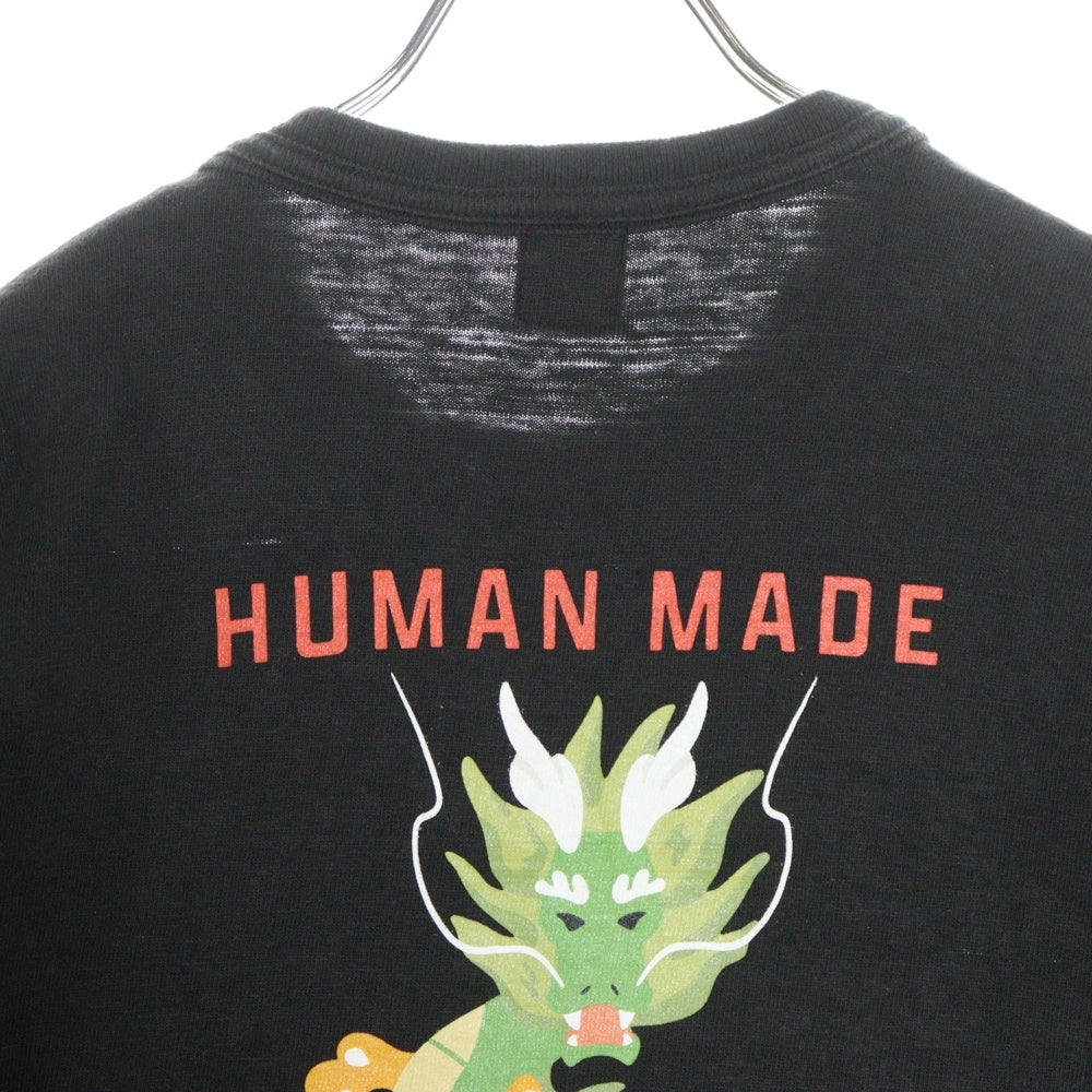 HUMAN MADE(ヒューマンメイド) 24SS GRAPHIC T-SHIRT #12 ドラゴン グラフィックプリント クルーネック半袖Tシャツ カットソー ブラック HM27TE012
