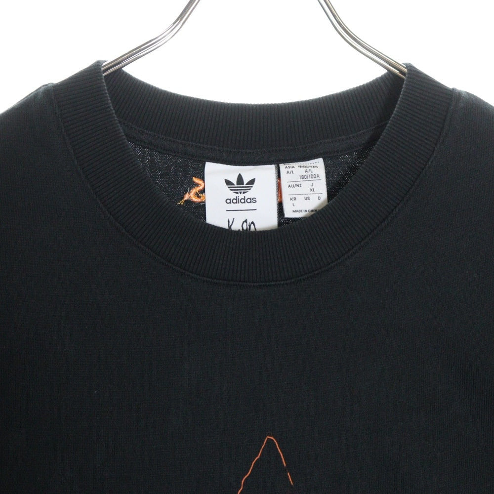 adidas(アディダス) KoRn T-SHIRT コーン グラフィックプリント クルーネック半袖Tシャツ カットソー ブラック IN9098