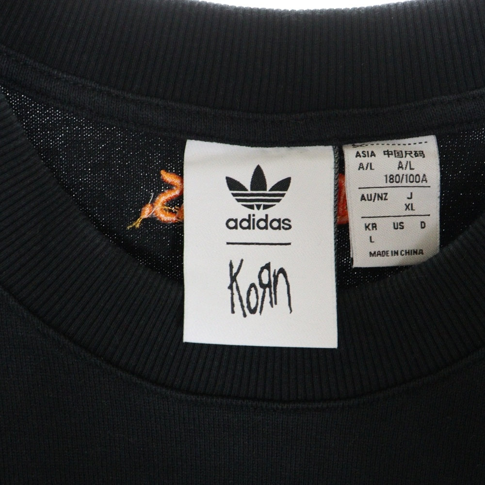 adidas(アディダス) KoRn T-SHIRT コーン グラフィックプリント クルーネック半袖Tシャツ カットソー ブラック IN9098