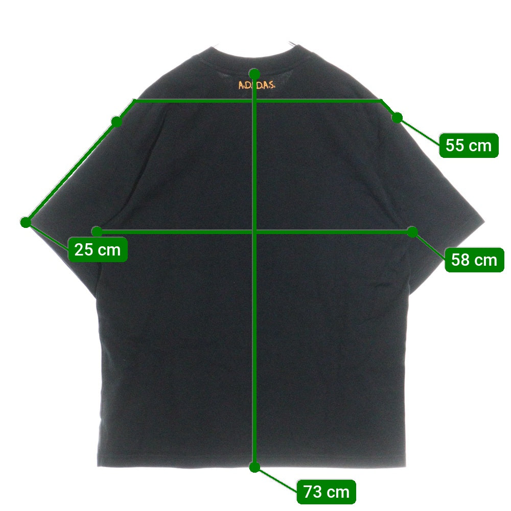 adidas(アディダス) KoRn T-SHIRT コーン グラフィックプリント クルーネック半袖Tシャツ カットソー ブラック IN9098