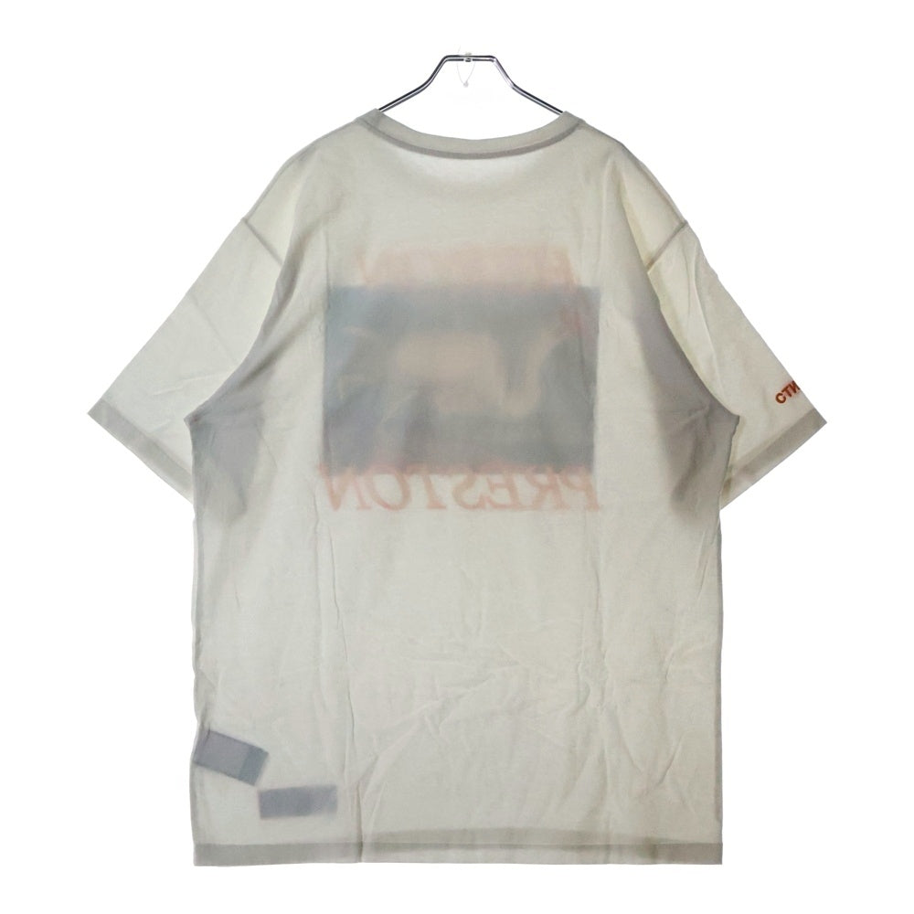 HERON PRESTON(ヘロンプレストン) 18SS Heron Print Tee ヘロン プリントTシャツ 半袖カットソー ホワイト HMAA001S18632014