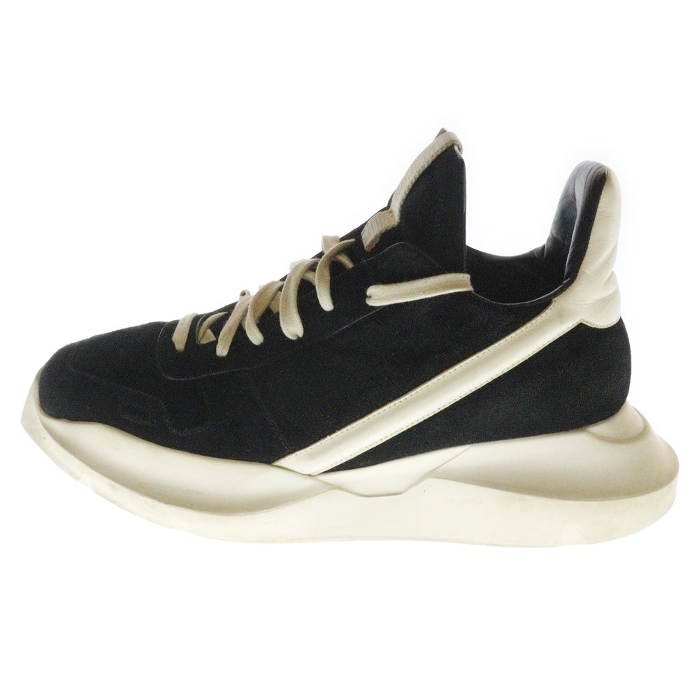 Rick Owens(リックオウエンス) 23SS GETH RUNNER ゲスランナー スエード レザーシューズ ローカットスニーカー ブラック/ホワイト RU01C4814