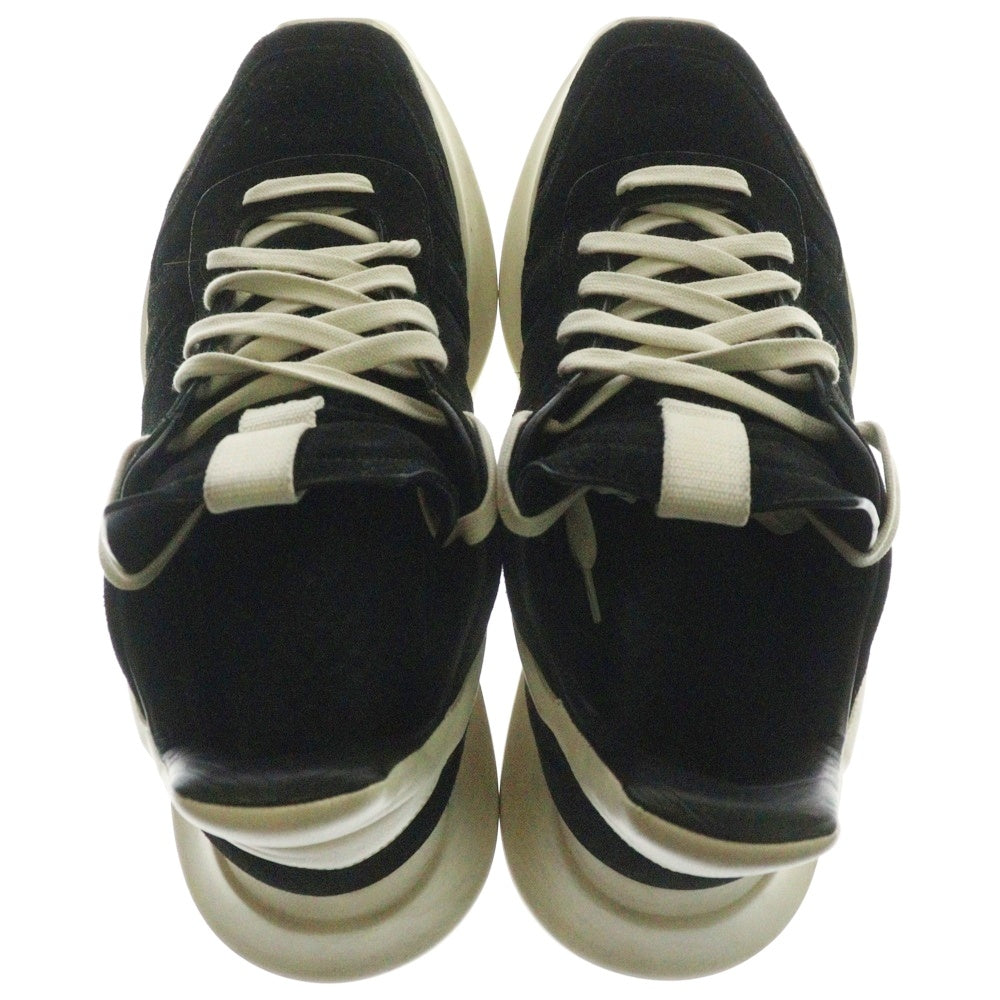 Rick Owens(リックオウエンス) 23SS GETH RUNNER ゲスランナー スエード レザーシューズ ローカットスニーカー ブラック/ホワイト RU01C4814