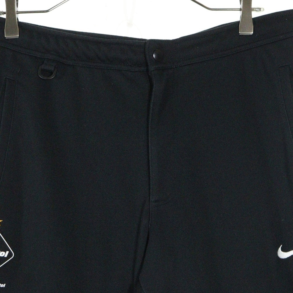 F.C.R.B./F.C.Real Bristol/FCRB(エフシーアールビー/エフシーレアルブリストル) 16SS ×NIKE KNIT FLEECE LONG PANTS ニットフリース ロゴ刺繍 ロングパンツ ブラック 823124-010