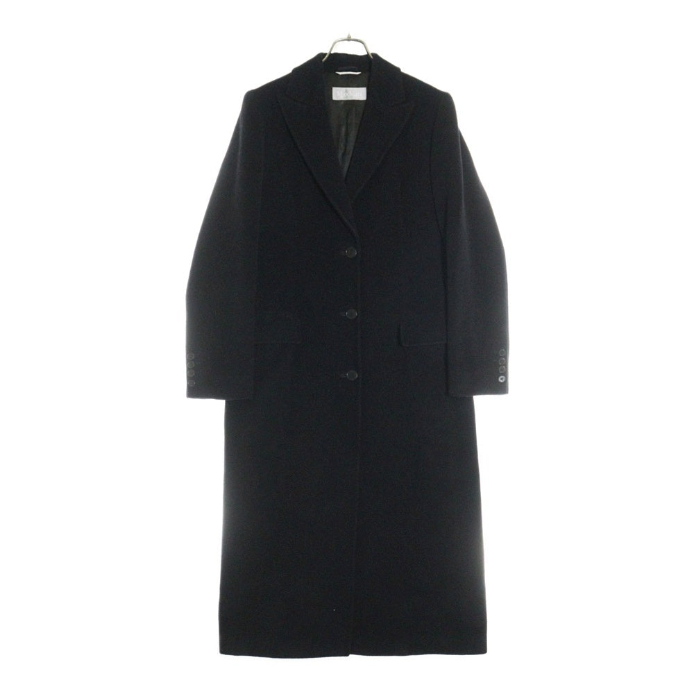 MaxMara(マックスマーラ) 3B バージンウール ノッチドラペル ロング チェスターコート レディース ブラック
