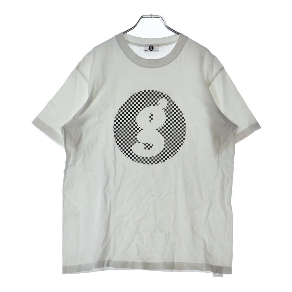GOODENOUGH(グッドイナフ) チェッカーロゴプリント クルーネック半袖Tシャツ カットソー ホワイト