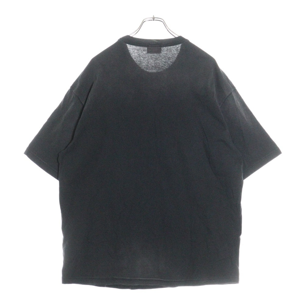 DIESEL(ディーゼル) 24SS T-WASH-N ブランドロゴ レトロウォッシュ 起毛デザイン クルーネック カットソー 半袖Tシャツ ブラック A12117OEPAH