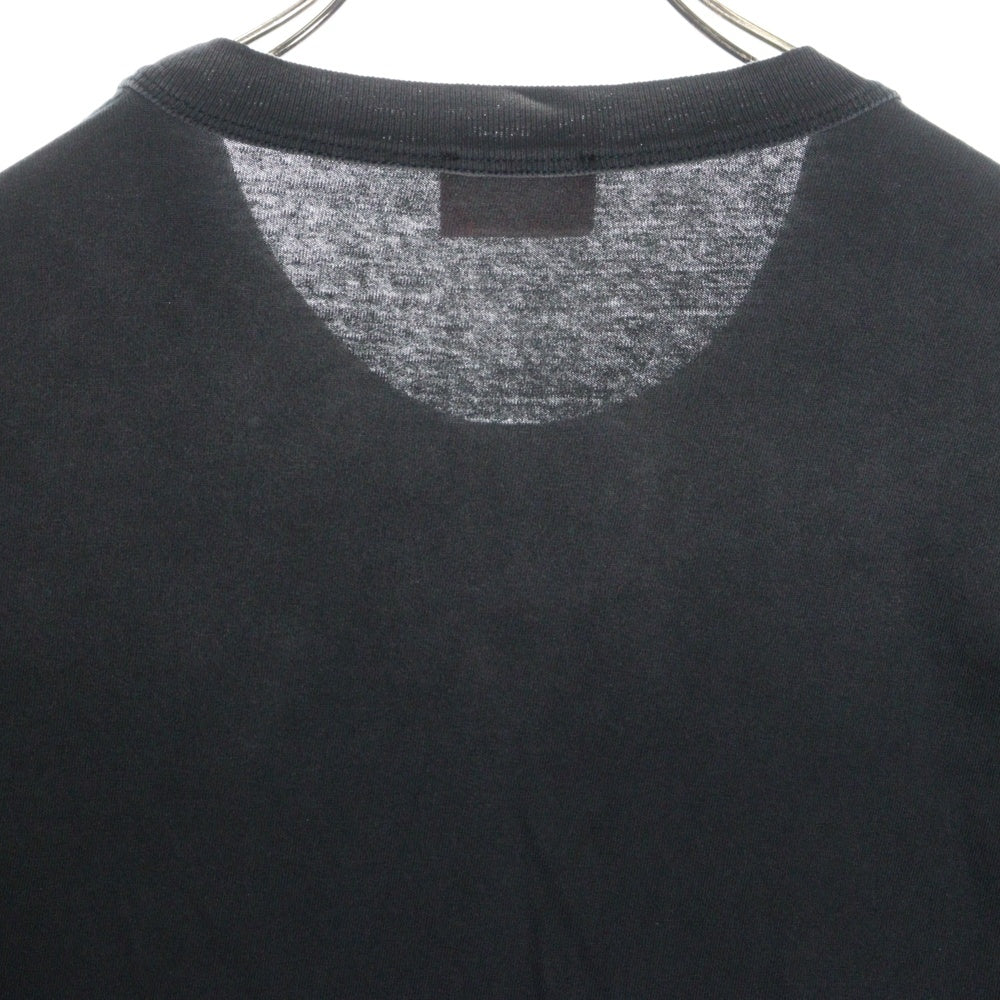 DIESEL(ディーゼル) 24SS T-WASH-N ブランドロゴ レトロウォッシュ 起毛デザイン クルーネック カットソー 半袖Tシャツ ブラック A12117OEPAH