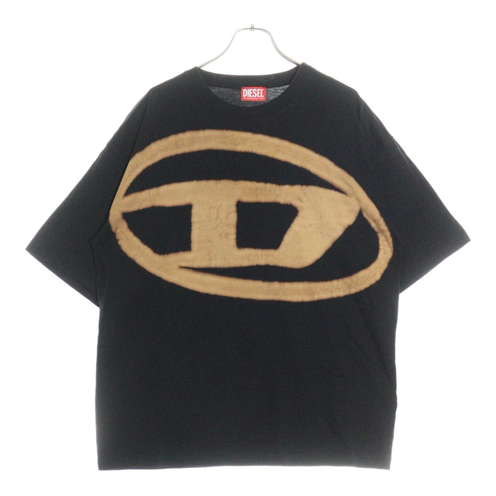 DIESEL(ディーゼル) 24AW T-BOXT-BLEACH ブリーチ加工 ブランドロゴプリント クルーネック カットソー 半袖Tシャツ ブラック A148720QKAS