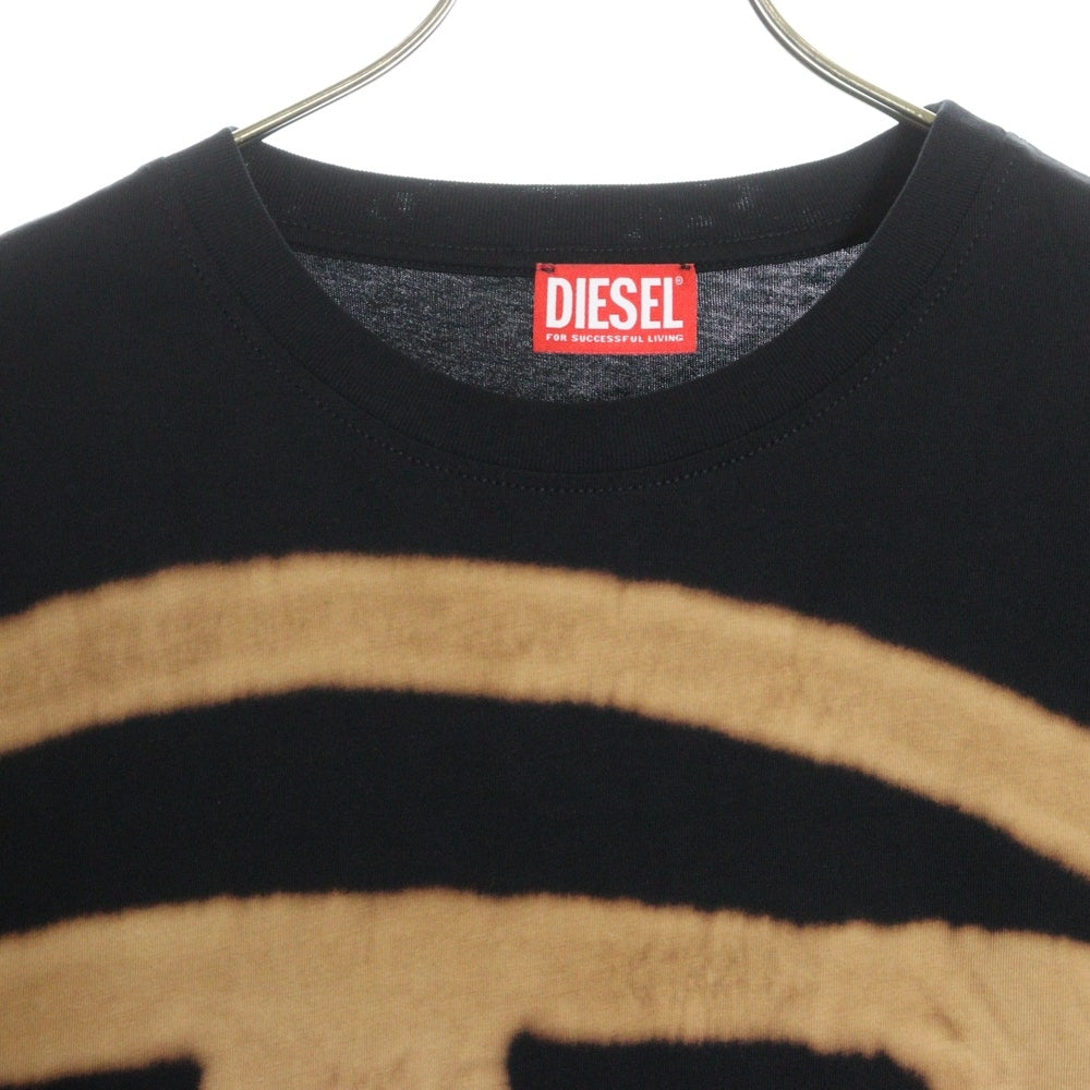 DIESEL(ディーゼル) 24AW T-BOXT-BLEACH ブリーチ加工 ブランドロゴプリント クルーネック カットソー 半袖Tシャツ ブラック A148720QKAS