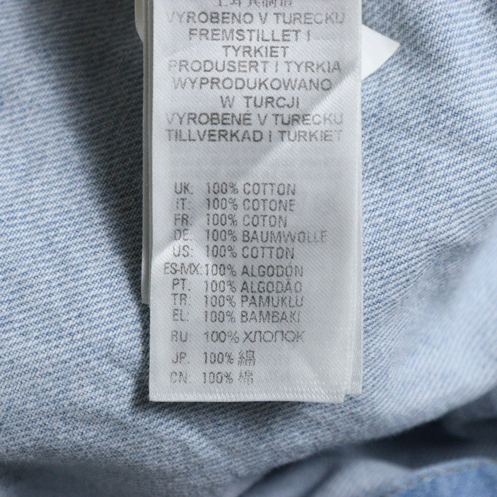 DIESEL(ディーゼル) D-SIMPLY ワンポイントロゴ刺繍 ウォッシュ加工 デニム 長袖シャツ ブルー A03534OCGAD