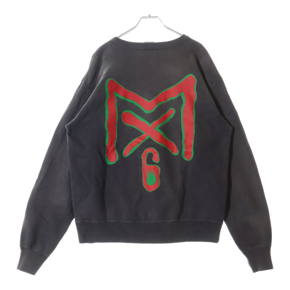 SAINT MICHAEL(セントマイケル) 23AW CRW N SWT ヴィンテージ加工 クルーネックスウェットトレーナー グレー SM-A23-0000-018