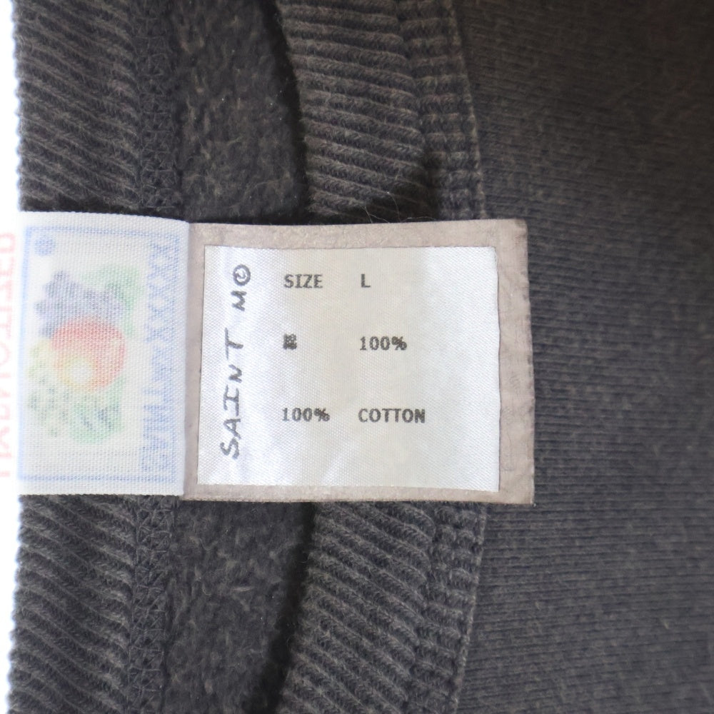 SAINT MICHAEL(セントマイケル) 23AW CRW N SWT ヴィンテージ加工 クルーネックスウェットトレーナー グレー SM-A23-0000-018