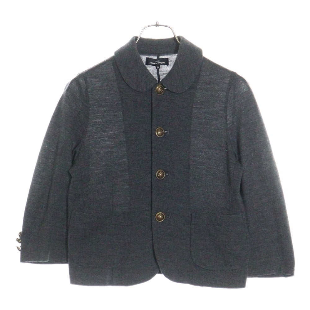 tricot COMME des GARCONS(トリコ コム デ ギャルソン) 11AW AD2011 ラウンドカラー メタルボタン ウール ニットジャケット グレー レディース TH-T024