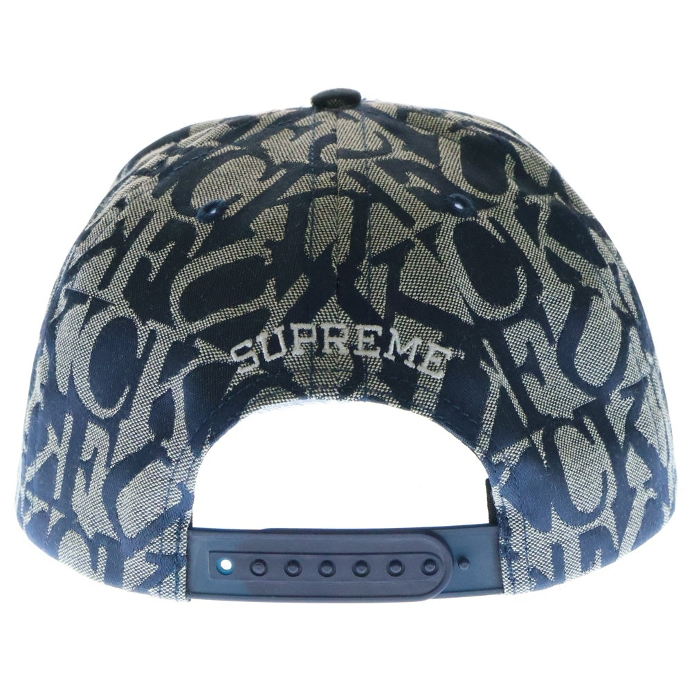 SUPREME(シュプリーム) 17AW Fuck Jacquard 5-Panel Cap ファック ジャガード 5 パネル キャップ 帽子 ネイビー/グレー