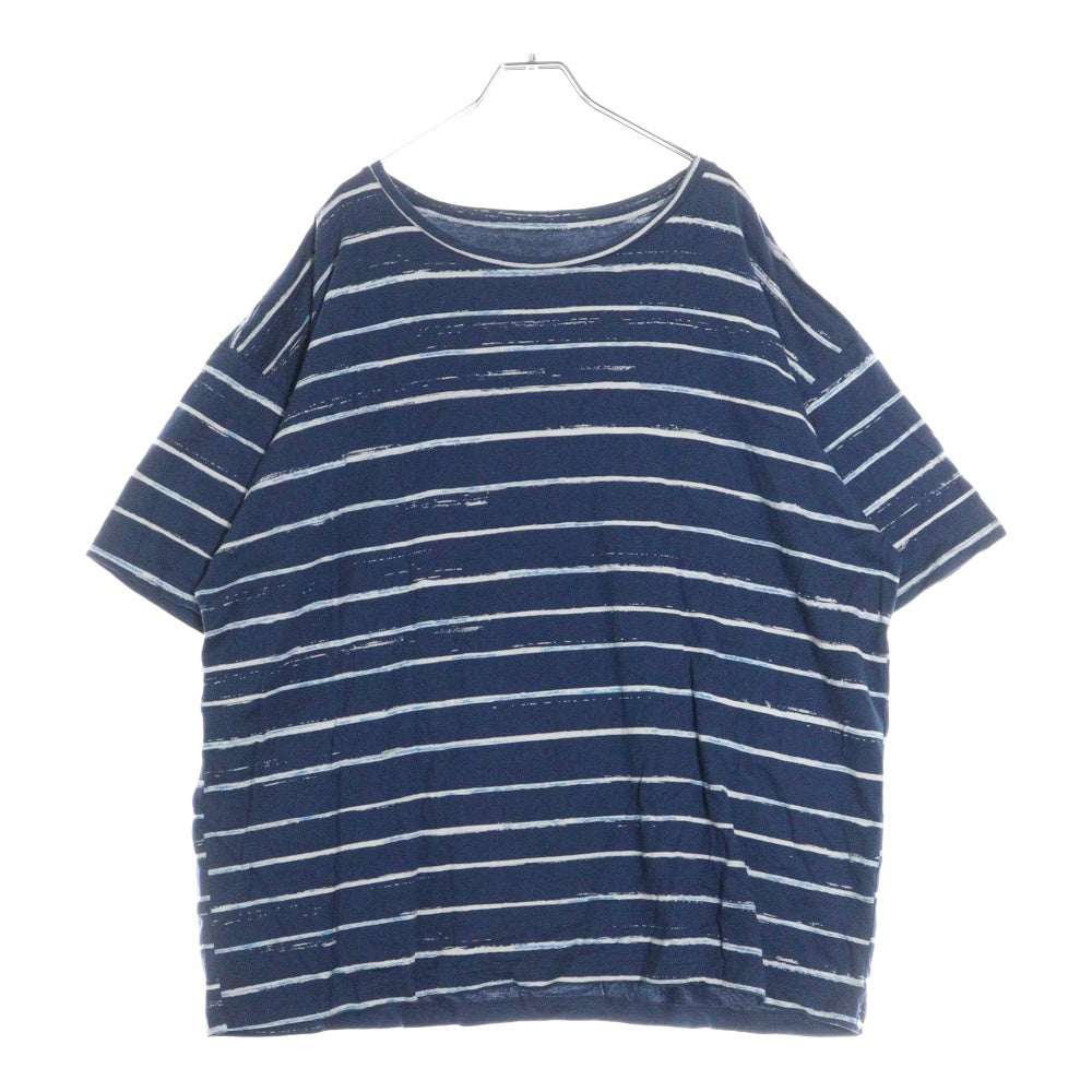 Porter Classic(ポータークラシック) ボーダー柄 ラウンドネック半袖Tシャツ カットソー ブルー