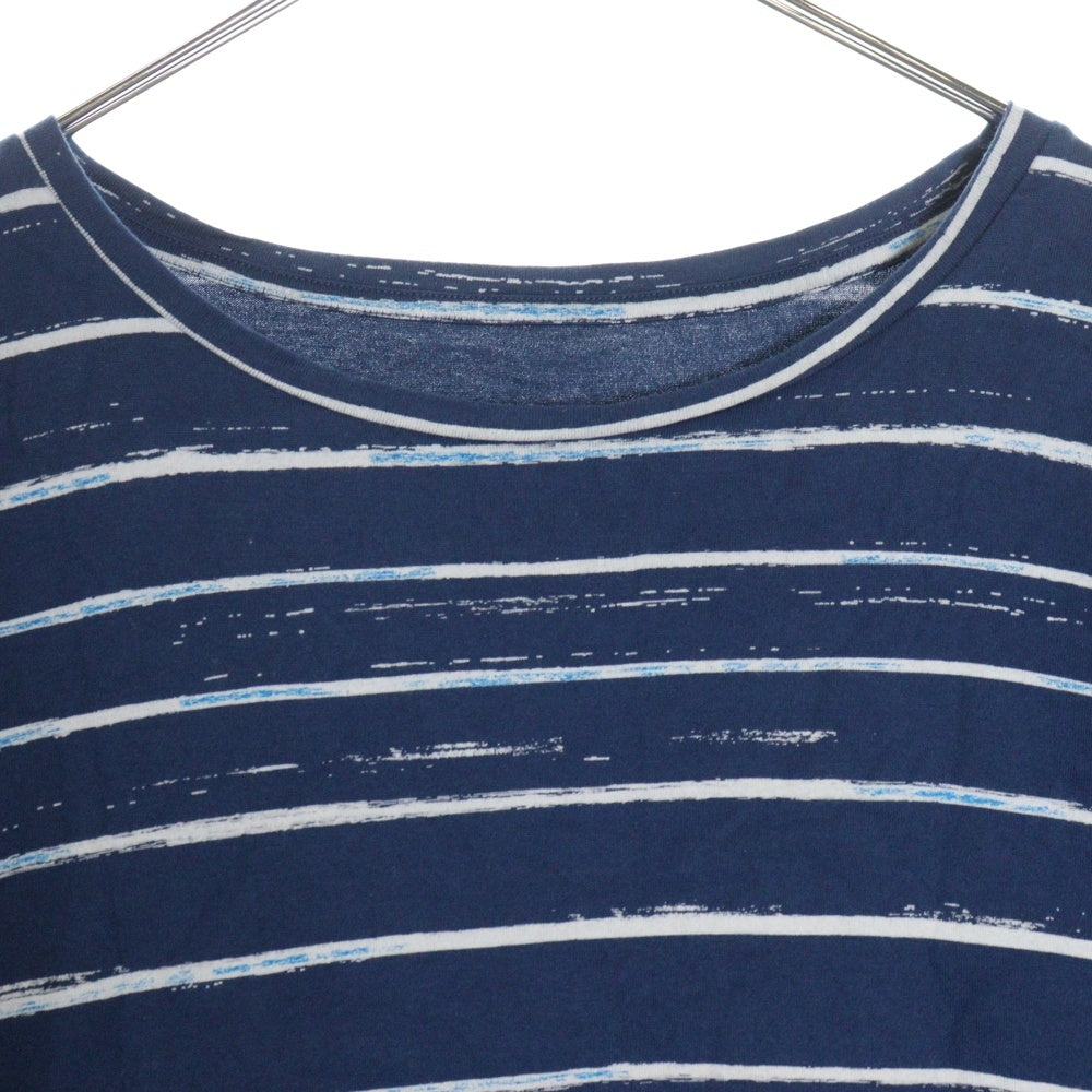 Porter Classic(ポータークラシック) ボーダー柄 ラウンドネック半袖Tシャツ カットソー ブルー